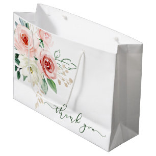 Pink Watercolor Rosen Dankeschön für die Geschenkt Große Geschenktüte