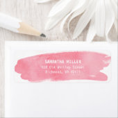 Pink Watercolor-Rücksendeadressen-Aufkleber (Insitu)