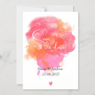 Pink watercolor Save the date  Magneteinladung