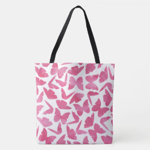 Pink Watercolor Schmetterlinge Muster Tasche
