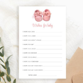 Pink Watercolor Schuhe Babydusche Wünsche für Kind