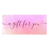 Pink Watercolor Script Wellness-Center Geschenkgut Werbekarte (Vorne)