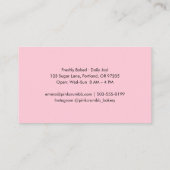 Pink Watercolor Simple Cute Bakery Visitenkarte (Rückseite)