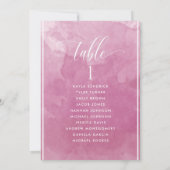 Pink Watercolor Sitzplan Karte mit dem Namen des G (Rückseite)