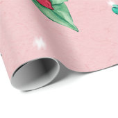 Pink Watercolor Snowy Winter Gnomes Geschenkpapier (Rolleneckpunkt)