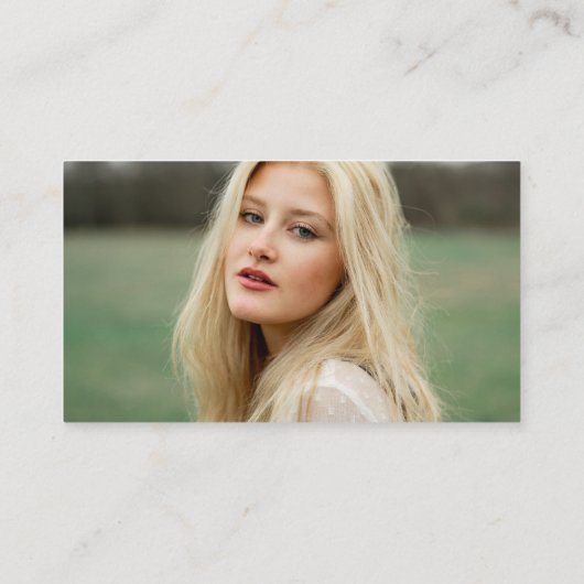 Pink Watercolor Social Media Logo & Foto Visitenkarte (Rückseite)