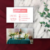 Pink Watercolor Social Media Logo & Foto Visitenkarte