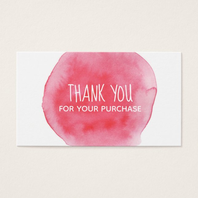 Pink Watercolor Splash Danke (Vorderseite)