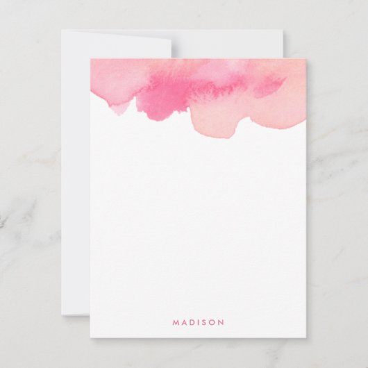 Pink Watercolor Splash Dankeschön Hinweise Einladung (Vorderseite)