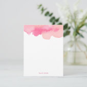 Pink Watercolor Splash Dankeschön Hinweise Einladung (Stehend Vorderseite)