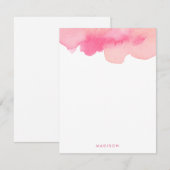 Pink Watercolor Splash Dankeschön Hinweise Einladung (Vorne/Hinten)