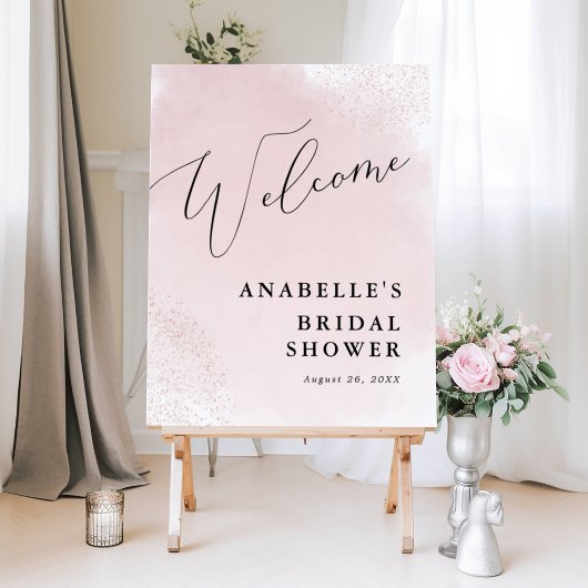Pink Watercolor Splash, Minimalistische Dusche Emp Poster