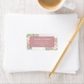 Pink Watercolor Spring Floral Wedding Address Labe Adressaufkleber (Insitu)