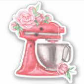 Pink Watercolor Standmixer Aufkleber (Vorderseite)
