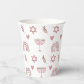 Pink Watercolor Star von David Hanukkah Pappbecher (Vorderseite)