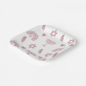 Pink Watercolor Star von David Hanukkah Pappteller (Gewinkelt)