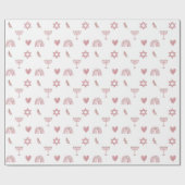 Pink Watercolor Star von David Wrapping Paper Geschenkpapier (Flach)