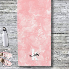 Pink Watercolor Stilvolle Moderne Initial Yogamatte