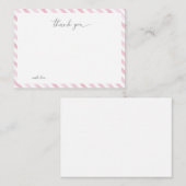 Pink Watercolor Strichen Danke Mitteilungskarte (Vorne/Hinten)