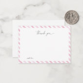 Pink Watercolor Strichen Danke Mitteilungskarte (Vorderseite/Rückseite Beispiel)