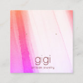 Pink Watercolor Stud Earring Juwelier Display Quadratische Visitenkarte (Vorderseite)