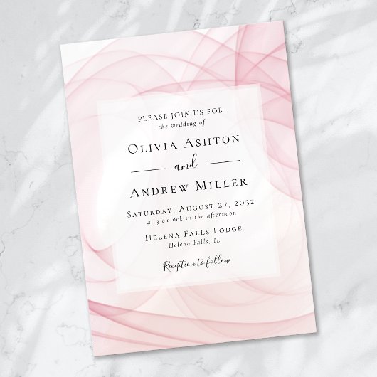 Pink Watercolor Swirl Wedding Einladung