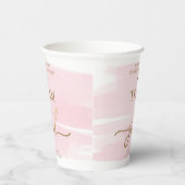 Pink Watercolor Team Girl Gender Reveal Party Pappbecher (Rechts)