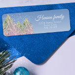Pink Watercolor Tree Christmas Return Address<br><div class="desc">Pink Watercolor Tree Weihnachts Rücksendeadresse Label. Feierliche Aquarellbäume in Rosa und Grün mit Schnee und eine Rücksendeadresse in trendiger Schrift.</div>
