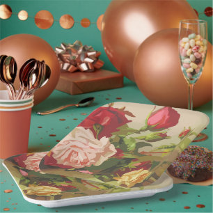 Pink Watercolor Trend Rose Daisies Pappteller