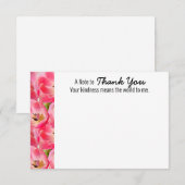Pink Watercolor Tulip Danke für die Flachkarte (Vorne/Hinten)
