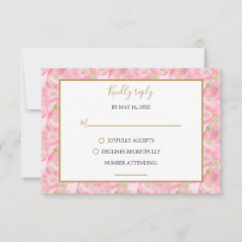 Pink Watercolor Tulips Antwortkarte RSVP Karte