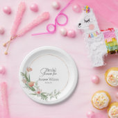 Pink Watercolor Tulips Brautparty Pappteller (Party)