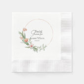 Pink Watercolor Tulips Brautparty Serviette (Vorderseite)