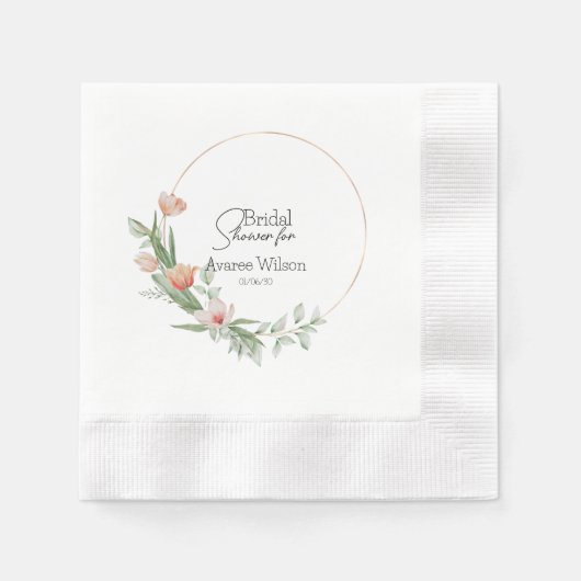 Pink Watercolor Tulips Brautparty Serviette (Vorderseite)
