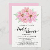 Pink Watercolor Tulips Bridal Dusche Einladung (Vorne/Hinten)