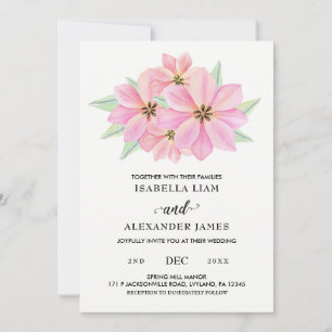 Pink Watercolor Tulips Hochzeit Einladung