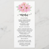 Pink Watercolor Tulips Hochzeit Menükarte (Vorderseite)
