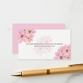 Pink Watercolor Tulips Hochzeitkarte Begleitkarte