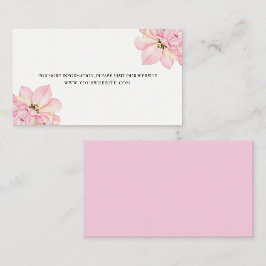 Pink Watercolor Tulips Hochzeitkarte Begleitkarte (Vorne/Hinten)