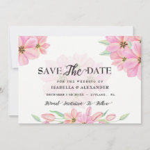 Pink Watercolor Tulips Save the Date
