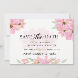 Pink Watercolor Tulips Save the Date Einladung