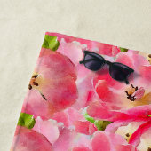 Pink Watercolor Tulips Strandtuch (Beispiel)