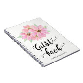 Pink Watercolor Tulips Wedding Gästebuch Notizblock (Rechte Seite)