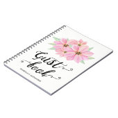 Pink Watercolor Tulips Wedding Gästebuch Notizblock (Linke Seite)