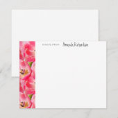 Pink Watercolor Tulips Whimsikkarte Mitteilungskarte (Vorne/Hinten)