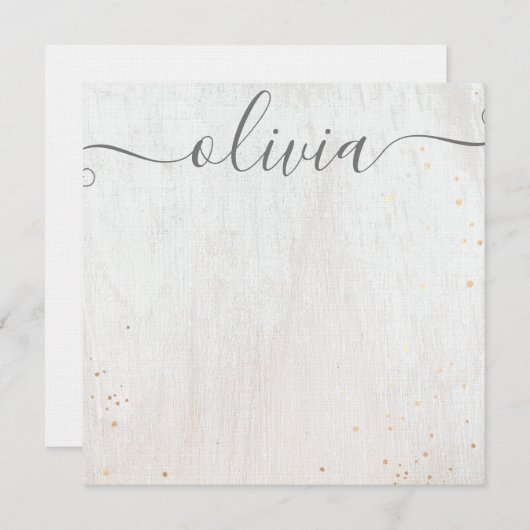 Pink Watercolor Unterschrift Script Anmerkung Card Mitteilungskarte (Vorne/Hinten)