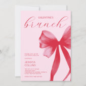 Pink Watercolor Valentine Galentine's Day Brunch Einladung (Vorderseite)