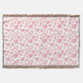 Pink Watercolor Valentine Hearts Decke