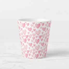 Pink Watercolor Valentine Hearts Milchtasse