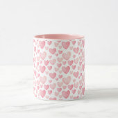 Pink Watercolor Valentine Hearts Pattern Tasse (Zentrum)